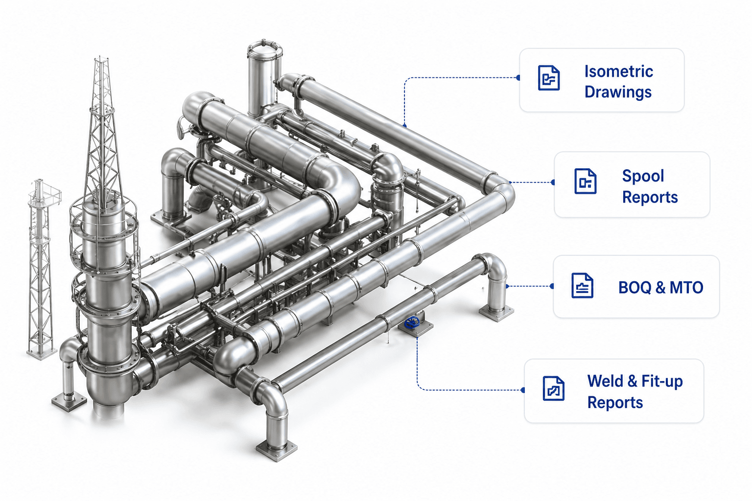 Industrial piping spooling and fabrication services